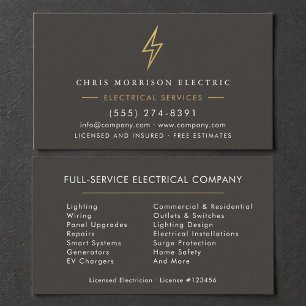Professional Electrician Modern Electric Company Business Card