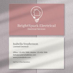 Professional Electrician Modern Minimal Business Card