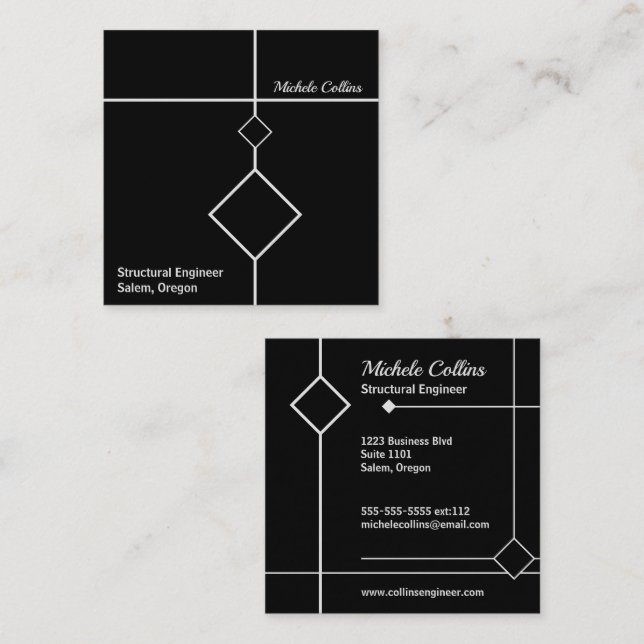 Professional Elegance Square Business Card (Front/Back)