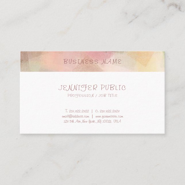 Professional Elegant Abstract Art Modern Template Business Card (Front)
