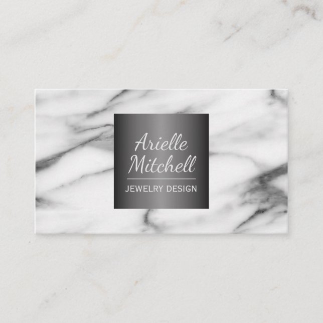 Professional Elegant Alabaster Marble Pattern Business Card (Front)