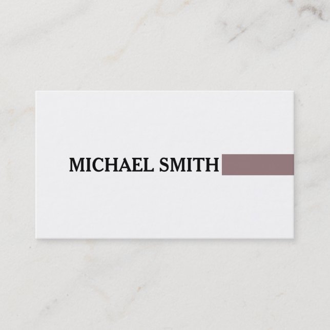 Professional Elegant Bazaar Modern Plain White Business Card (Front)