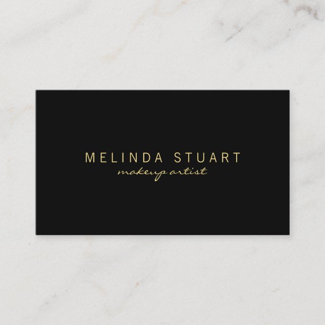 Professional Elegant Black and Gold Appointment Card (Front)