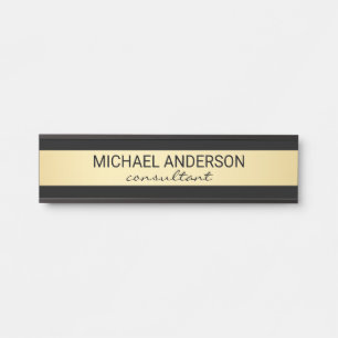 Professional Elegant Black and Gold Door Sign