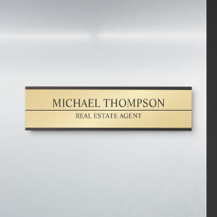 Professional Elegant Black and Gold Door Sign