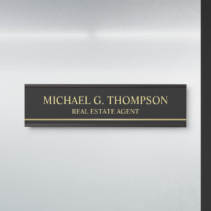 Professional Elegant Black and Gold Door Sign