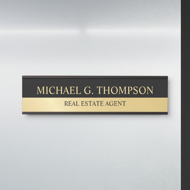 Professional Elegant Black and Gold Door Sign (Creator Uploaded)
