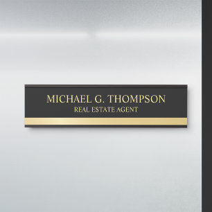 Professional Elegant Black and Gold Door Sign