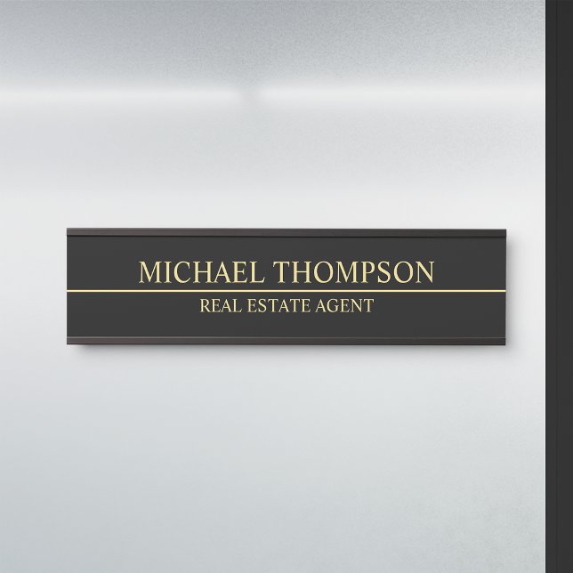 Professional Elegant Black and Gold Door Sign (Creator Uploaded)