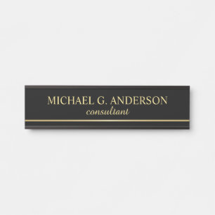 Professional Elegant Black and Gold Door Sign