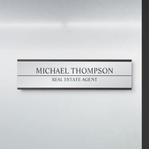 Professional Elegant Black and Silver Door Sign