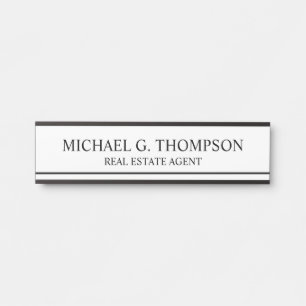 Professional Elegant Black and White Door Sign