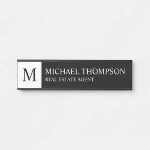 Professional Elegant Black and White Door Sign
