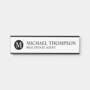 Professional Elegant Black and White Door Sign