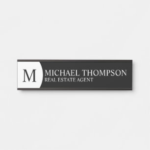 Professional Elegant Black and White Door Sign