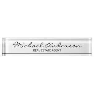 Professional Elegant Black and White Nameplate