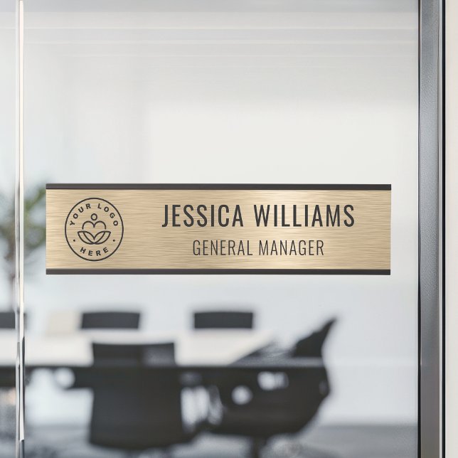 Professional Elegant Black Faux Brushed Gold Door Sign (Creator Uploaded)