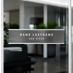 Professional Elegant Black White Desk Door Sign