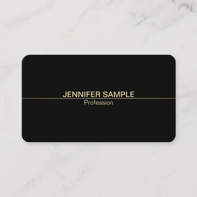 Professional Elegant Black White Gold Luxury Business Card (Front)