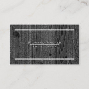 Professional Elegant Black Wood Square Boarder Business Card