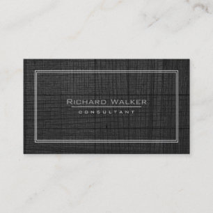 Professional Elegant Black Wood Square Boarder Business Card