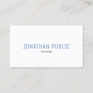 Professional Elegant Blue White Simple Template Business Card