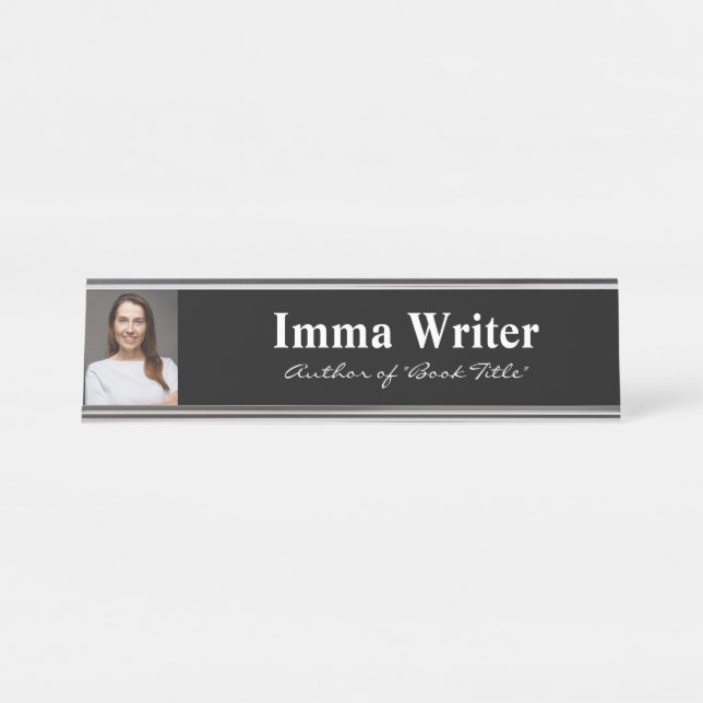 Professional Elegant Book Signing Author  Desk Name Plate (Front)