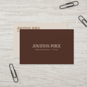 Professional Elegant Brown & Beige Luxury Silk Business Card