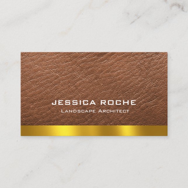 Professional Elegant Brown Modern  Architect  Business Card (Front)