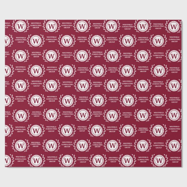 Professional Elegant Business Monogram Gift Wrap (Flat)