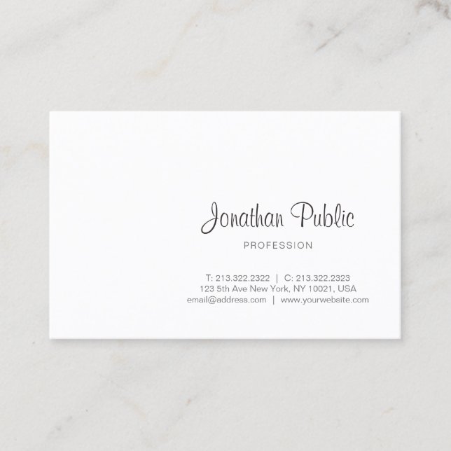 Professional Elegant Calligraphy Script Modern Business Card (Front)