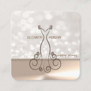 Professional Elegant Chic Bokeh,Dress Square Business Card