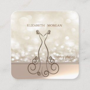 Professional Elegant Chic Bokeh,Dress Square Business Card