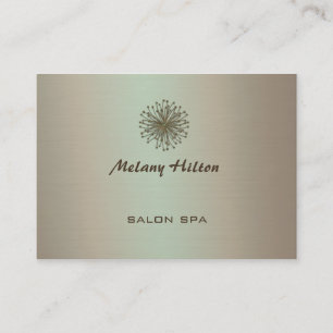 Professional elegant chic metal look dandelion business card