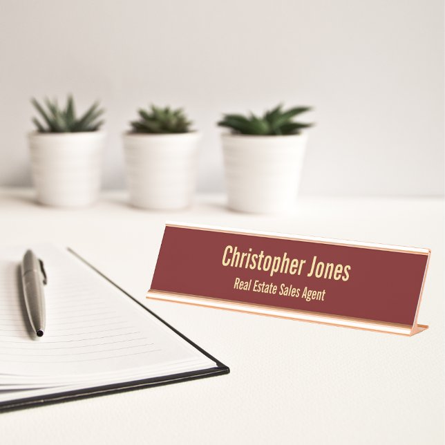 Professional Elegant Classy Office Executive Title Desk Name Plate (Professional Elegant Classy Office Executive Title Desk Name Plate)