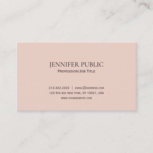 Professional Elegant Colour Simple Modern Plain Business Card (Front)