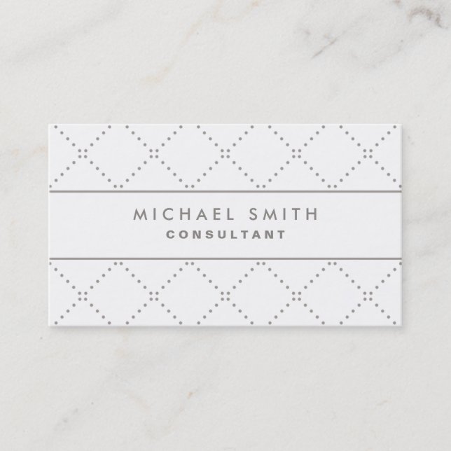Professional Elegant Cosmetologist Fashion White Business Card (Front)