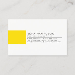 Professional Elegant Creative White Yellow Plain Business Card