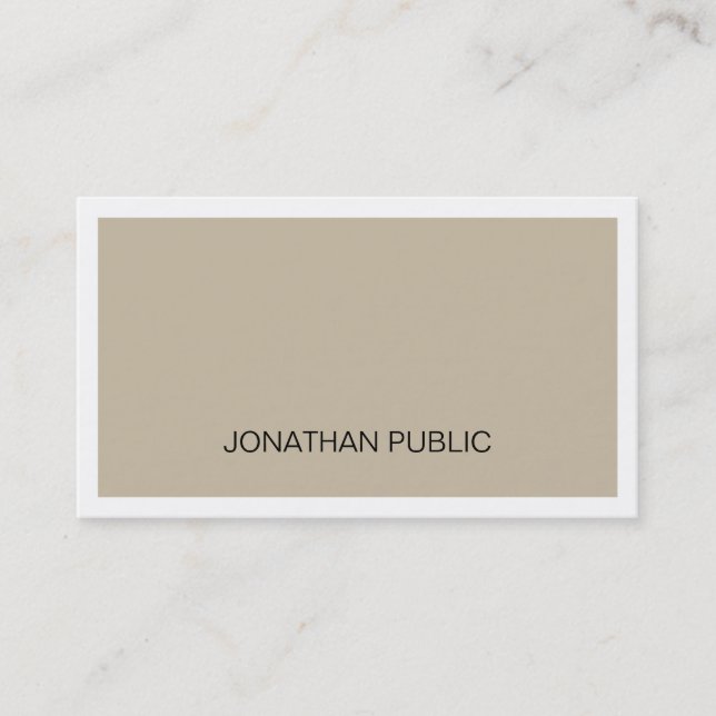 Professional Elegant Design Modern Sleek Plain Business Card (Front)