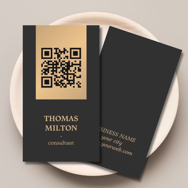 Professional Elegant Faux Golden Grey Consultant Business Card (Creator Uploaded)