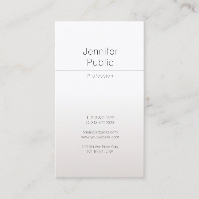Professional Elegant Glamour Faux Silver Luxury Business Card (Front)