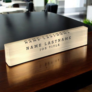 Professional Elegant Gold Classy Business Nameplate