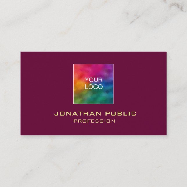 Professional Elegant Gold Colour Text Luxury Business Card (Front)