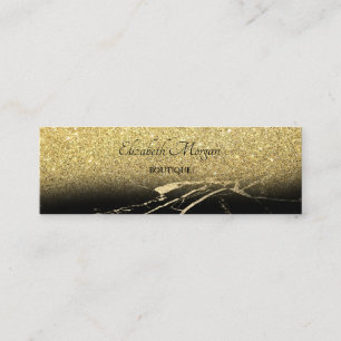Professional Elegant Gold Glitter Ombre, Marble Mini Business Card
