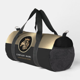 Professional Elegant Gold Lion Logo Duffle Bag
