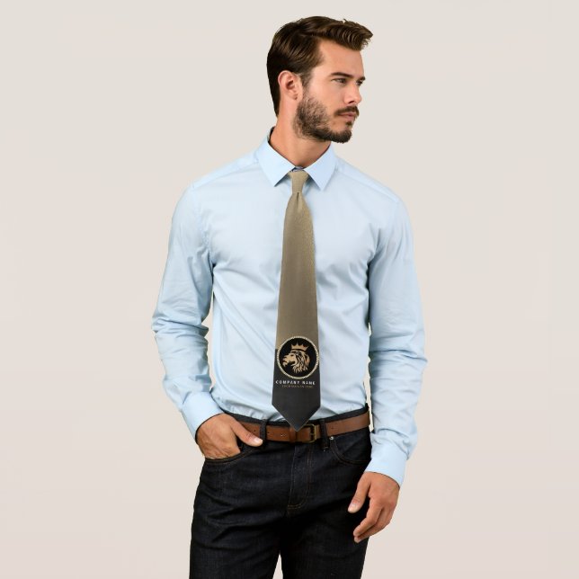  Professional Elegant Gold Lion Logo  Tie (In Situ)