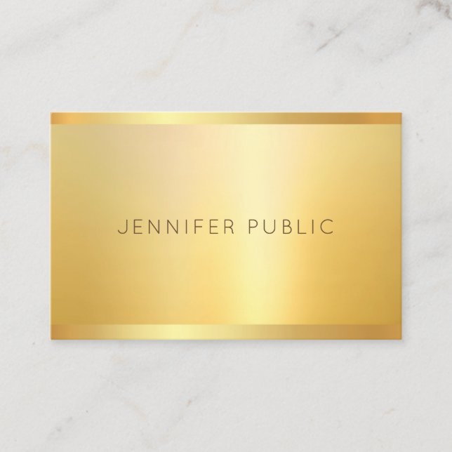 Professional Elegant Gold Look Elite Template Luxe Business Card (Front)
