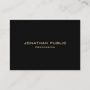 Professional Elegant Gold Text Black Template Business Card