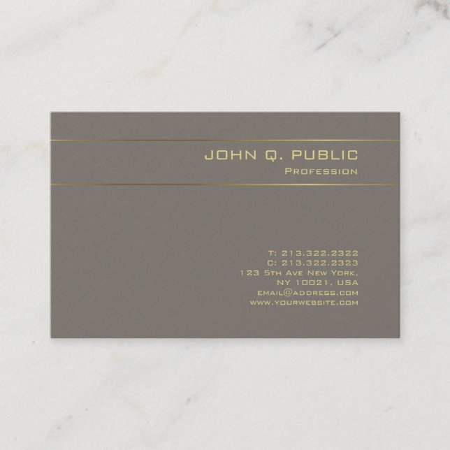 Professional Elegant Gold Text Luxury Template Business Card (Front)