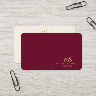Professional Elegant Gold Text Monogram Luxe Silk Business Card
